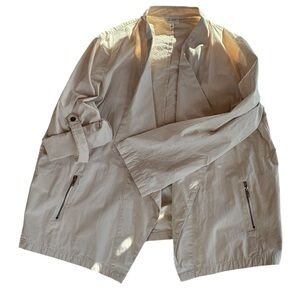 Heyson Jacket Spring Women’s 3X Light Beige Zip-Up Jacket W/ Roll up Sleeves